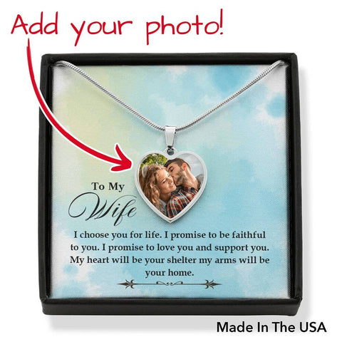 Personalized Pic Jewelry for Wife,Personalized Gifts for Wife, Personalized Photo Heart Necklace, Engagement Gifts, Birthday Gifts for Her,