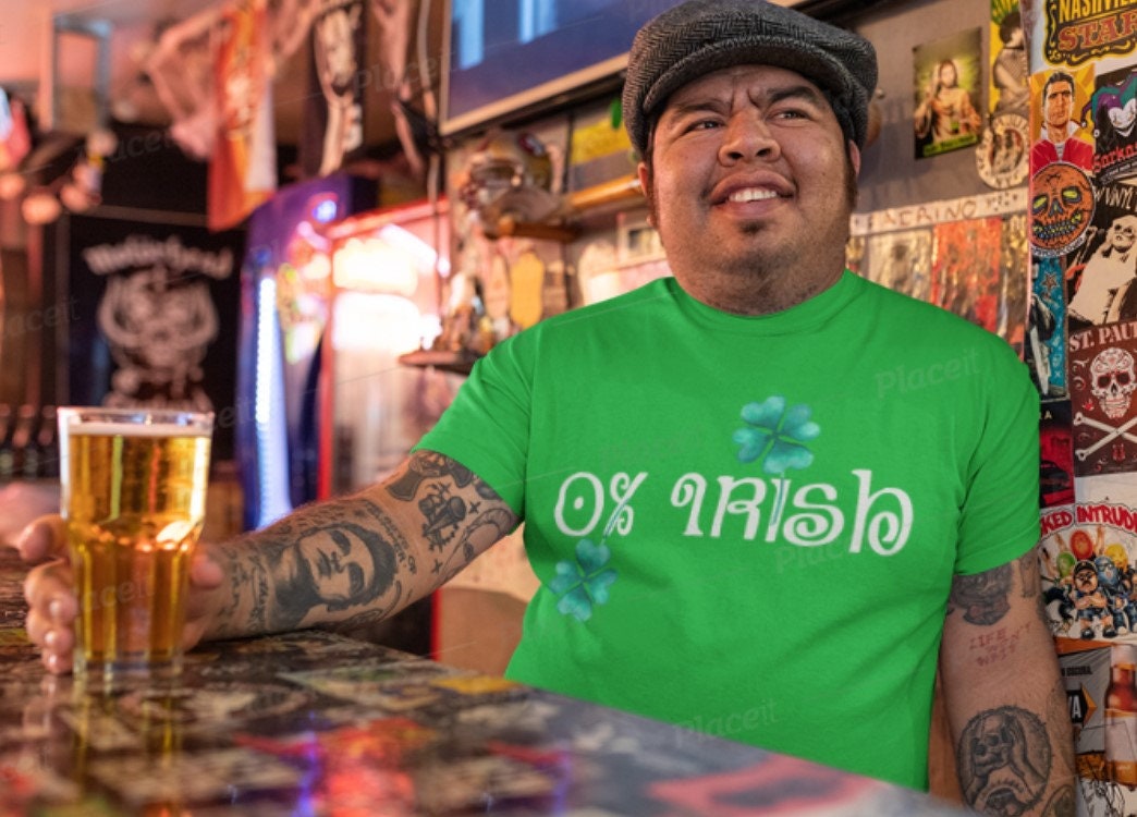 0% Irish Shirt,St Patrick Day Shirt,St Patrick&#39;s Day Shirt,St Patty Day Shirt,Four Leaf Clover Shirt,Mens Funny Shirt,Funny Womens Shirt