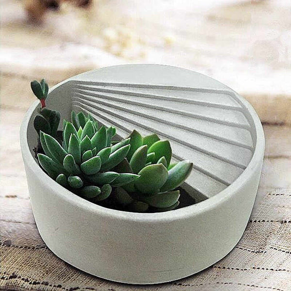 Medium Round Zen Concrete Stairs Cement Pot Planter|Succulents Planter|Home Decor|Housewarming Gift|Mother&#39;s Day Gift|Birthday Gifts for Her