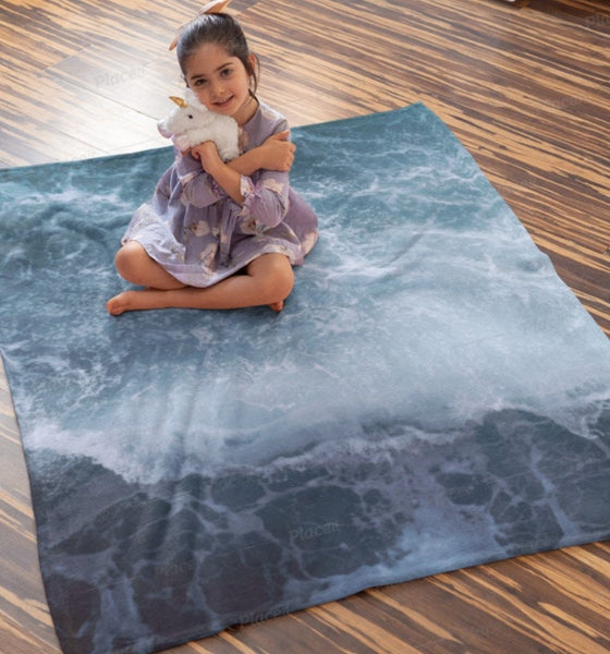 Blue Crashing Waves Area Rug,home decor gift,Housewarming gift,Birthday/Easter Gift, Mothers Day Gift for Her,Gameroom gifts for Him