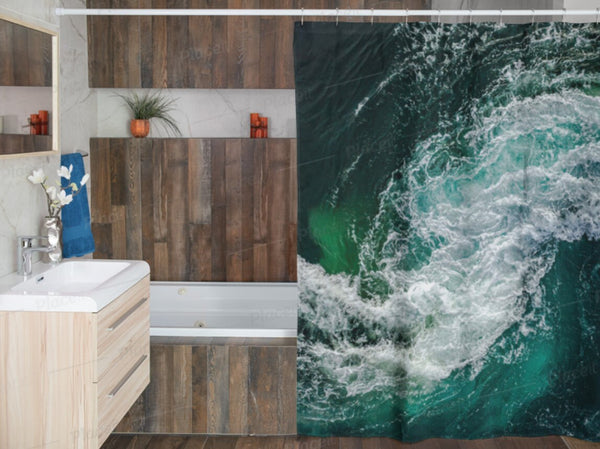 Realistic Shower Curtain,Ocean Waves,Easter Gift,Birthday Gift,Mother&#39;s Day gift for Her,bathroom decor,Housewarming gifts,gifts for him