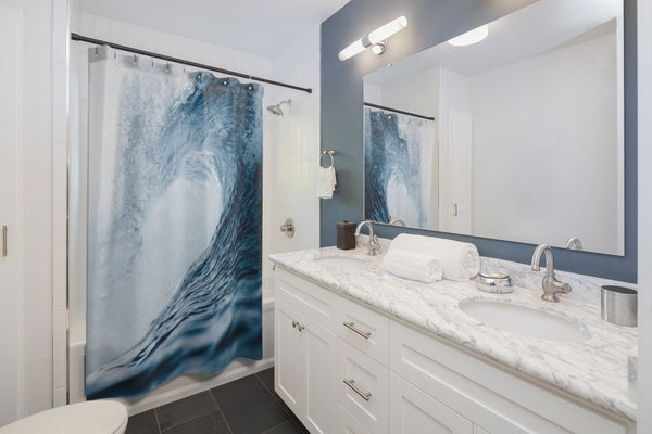 Rolling Surfer Wave,Realistic Shower Curtain,,machine washable,Easter Gift,Mother&#39;s Day gift for Her,Housewarming home & bathroom decor gift