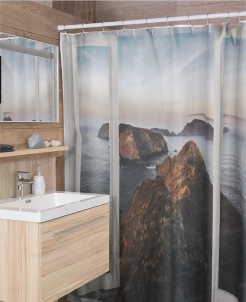 Faux Window Shower Curtain,Big Sur,Easter Gift,Birthday gift,Mother&#39;s Day gift for Her,bathroom decor,Housewarming home decor gifts for him