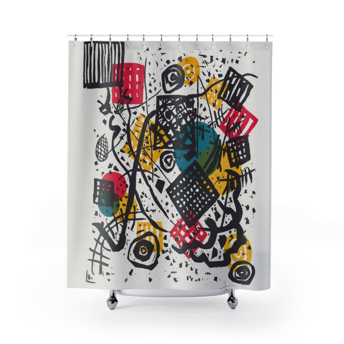 Kandinsky Small World Abstract Art Shower Curtain,Kandinsky Fan/Christmas/Birthday/Graduate/Father/Mother&#39;s Day gift,bath decor,Housewarming