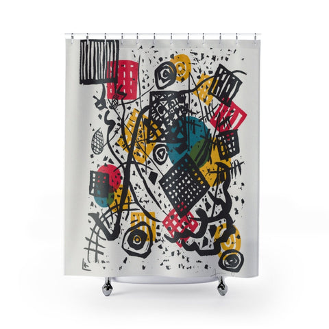 Kandinsky Small World Abstract Art Shower Curtain,Kandinsky Fan/Christmas/Birthday/Graduate/Father/Mother&#39;s Day gift,bath decor,Housewarming