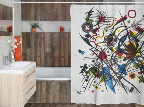 Kandinsky Abstract Art Shower Curtain,Kandinsky Fan Gift,Easter Gift,Birthday Gift,Father/Mother&#39;s Day gift,bath decor,Housewarming gift