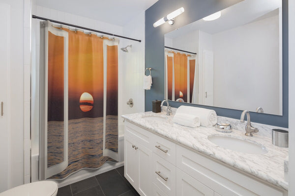 Sunrise Sunset 3D Window shower curtain,Dusk Dawn,Gift for Naturist/Christmas/Birthday/Mother&#39;s Day/bathroom decor/Housewarming/Graduation