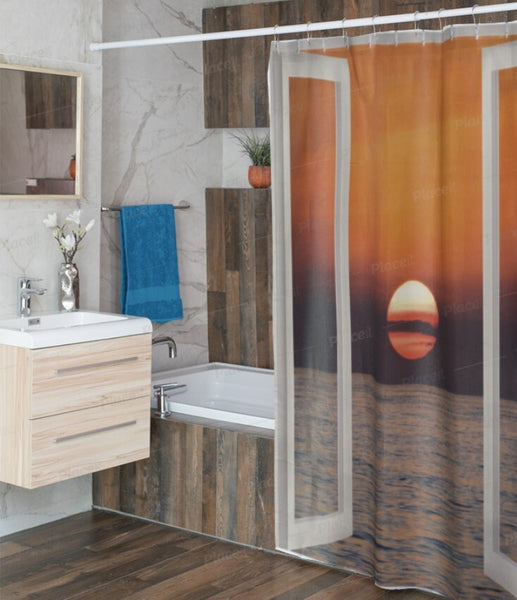 Sunrise Sunset 3D Window shower curtain,Dusk Dawn,Gift for Naturist/Christmas/Birthday/Mother&#39;s Day/bathroom decor/Housewarming/Graduation