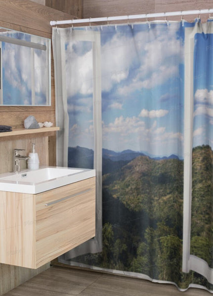 Faux window Shower Curtain,Mountain view,Easter Gift,Birthday gift,Mother&#39;s Day gift for Her,bathroom decor,Housewarming gift for hikers