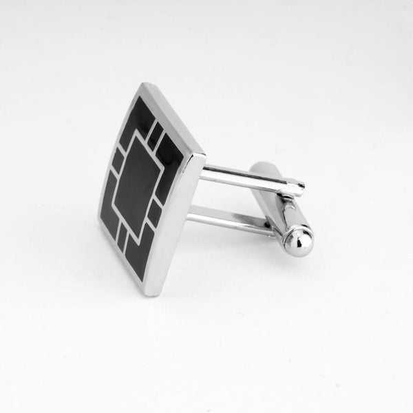 Black Maze Cufflinks,Graduation Gifts for Him,Father&#39;s Day,Groomsmen Gift,Wedding Gift,Sterling Silver,Valentine/Christmas/Birthday Gift