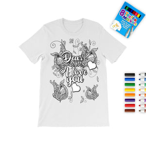 NewPeacocks & Vine Mother&#39;s Day Coloring T-shirt,Fabric Pens,DIY T-shirt,Mom Quote T-shirt,Mother&#39;s Day Gift,Mom Birthday gift,Adult/Kid Gift