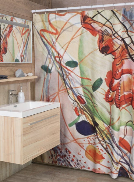 Kandinsky Aquarell Abstract Art Shower Curtain,Gift for Kandinsky Fan/Christmas/Birthday/Father/Mother&#39;s Day/bathrm decor/Housewarming/Grad