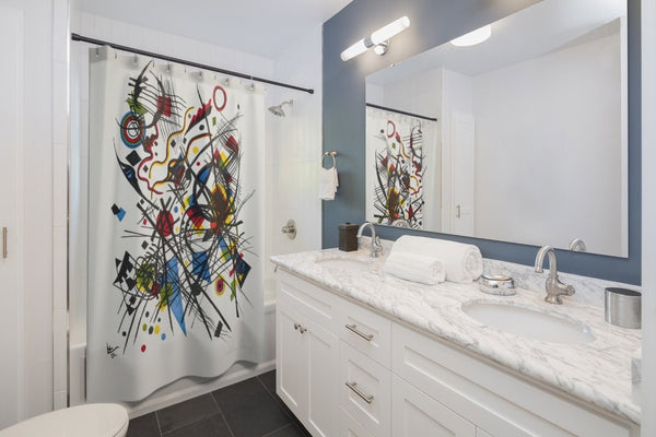 Kandinsky Abstract Art Shower Curtain,Kandinsky Fan Gift,Easter Gift,Birthday Gift,Father/Mother&#39;s Day gift,bath decor,Housewarming gift