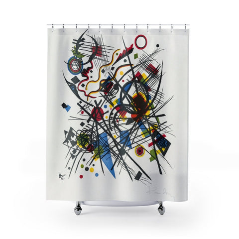 Kandinsky Abstract Art Shower Curtain,Kandinsky Fan Gift,Easter Gift,Birthday Gift,Father/Mother&#39;s Day gift,bath decor,Housewarming gift
