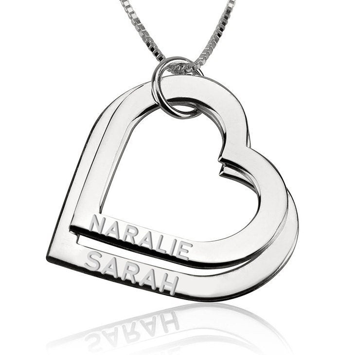 Personalized Engraved Mother&#39;s Heart Necklace,925 Silver,Gold/Rose Gold,Valentine&#39;s Day gift,Birthday gift,Mother&#39;s Day Gift,gift for her