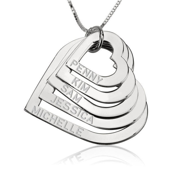 Personalized Engraved Mother&#39;s Heart Necklace,925 Silver,Gold/Rose Gold,Valentine&#39;s Day gift,Birthday gift,Mother&#39;s Day Gift,gift for her