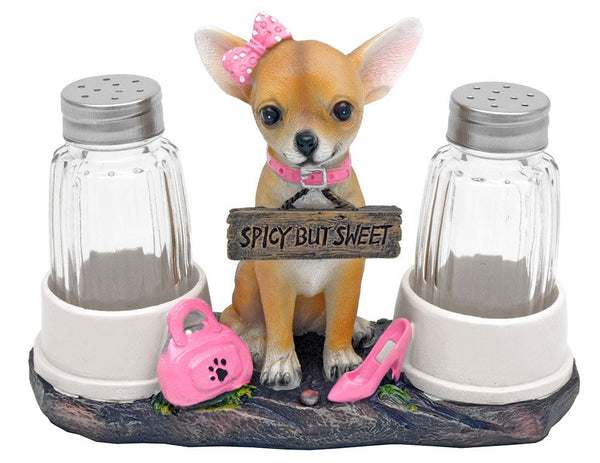 Personalized Girly Chihuahua Dog Salt Pepper Shakers,Christmas/Easter/Mother&#39;s Day/Graduation/Housewarming/Birthday Gift for Chihuahua owner