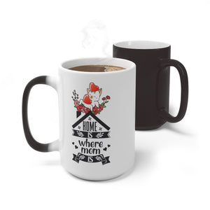 Home is where Mom is,Cat with hearts,Magic Mug with your own pic,Mother&#39;s Day Gift,Birthday Gift,Graduation Gift,Thanksgiving/Valentine Gift