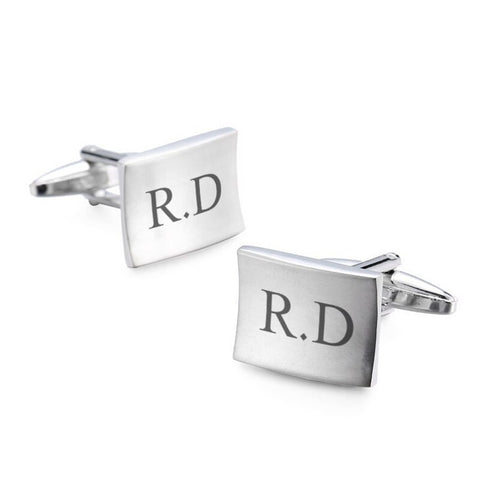 Curved Engraved Cufflinks,Gift for Him,Father&#39;s Day,Groomsmen Gift,Wedding Gift,Sterling Silver,Valentine/Christmas/Birthday Gifts