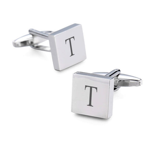Square Engraved Cufflinks,Gift for Him,Father&#39;s Day,Groomsmen Gift,Wedding Gift,Sterling Silver,Valentine/Christmas/Birthday Gifts
