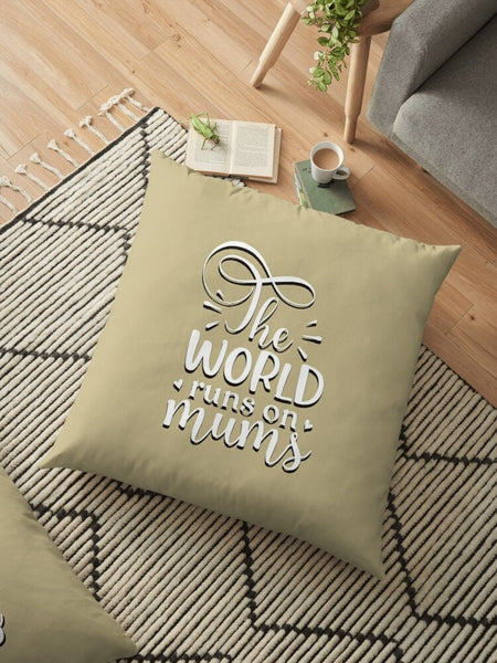 World runs on Moms Personalized Mom gift,Coloring Cushion & Cover,Custom Gift for Mother&#39;s Day/Birthday/Thanksgiving/Housewarming/Graduation
