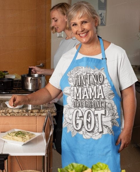 No Mama like I Got Coloring Apron,Personalized Celebrate Mom gift for Mother&#39;s Day/Christmas/Thanksgiving/Birthday Gift, Cute Valentine Gift