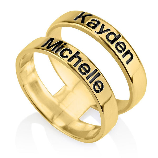 Layered Engraved Name Rings,Mother&#39;s Day Gift,Couples Rings,Birthday gift,Anniversay gift,Valentine gift,HIS & HERS,Couples,Mother Jewelry