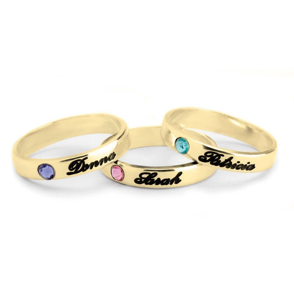 Mother&#39;s Birthstone+names Ring,Family Ring,Sterling Silver,24K Gold,Rose Gold,Mother&#39;s Day Gift,Birthday gift,gift for Mom,