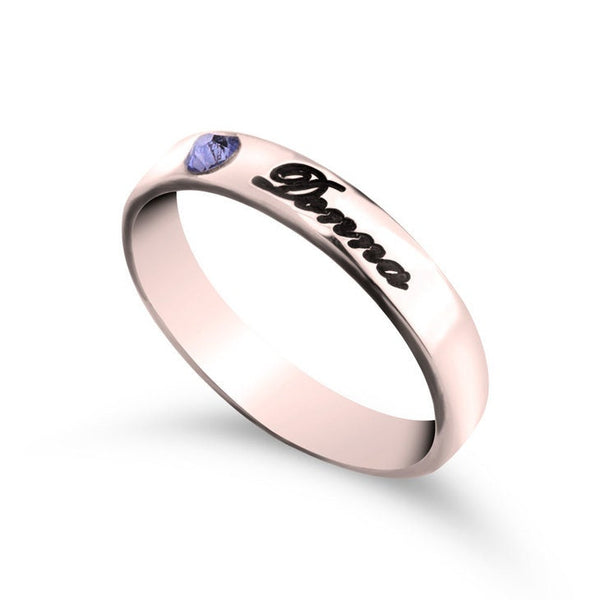 Mother&#39;s Birthstone+names Ring,Family Ring,Sterling Silver,24K Gold,Rose Gold,Mother&#39;s Day Gift,Birthday gift,gift for Mom,