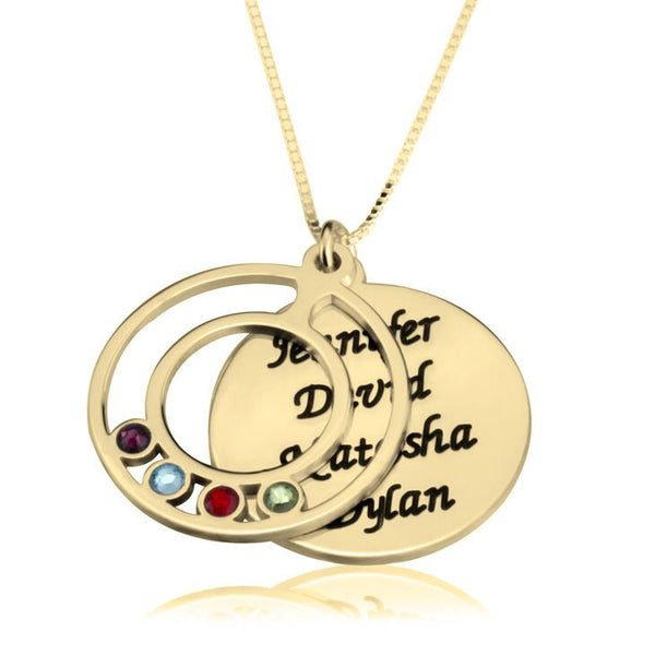 Family Vine Birthstone Heart Necklace,Family Pendant,Sterling Silver,24K Gold,Rose Gold Plated,Mother&#39;s Day Gift,Mom&#39;s Birthday gift
