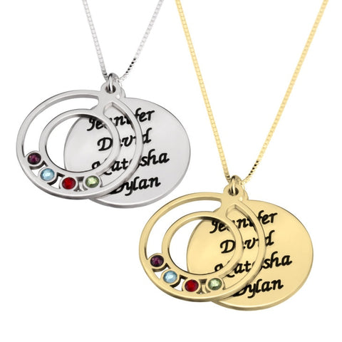 Family Vine Birthstone Heart Necklace,Family Pendant,Sterling Silver,24K Gold,Rose Gold Plated,Mother&#39;s Day Gift,Mom&#39;s Birthday gift