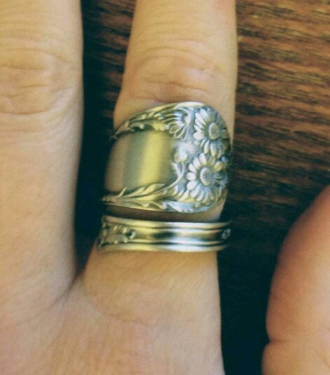 Adjustable Flower Embossed Ring,Mother&#39;s Day Gift,Couples Rings,Birthday gift,Anniversay gift,Graduation gift, Couples ring,Mother Jewelry