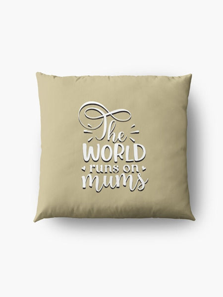World runs on Moms Personalized Mom gift,Coloring Cushion & Cover,Custom Gift for Mother&#39;s Day/Birthday/Thanksgiving/Housewarming/Graduation