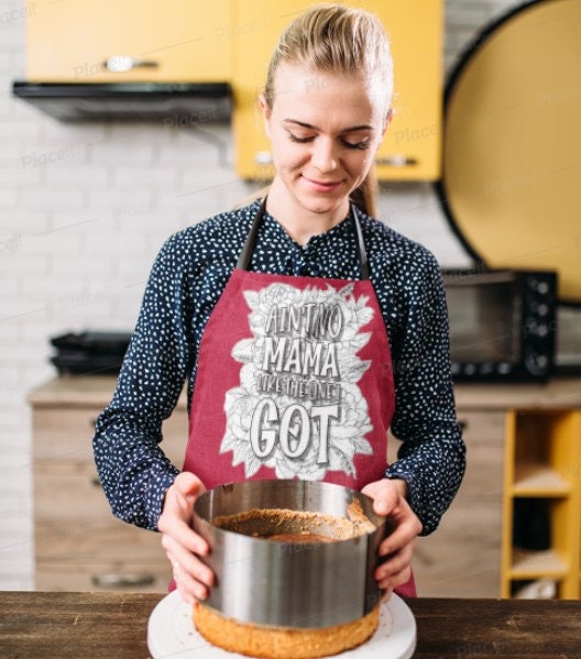 No Mama like I Got Coloring Apron,Personalized Celebrate Mom gift for Mother&#39;s Day/Christmas/Thanksgiving/Birthday Gift, Cute Valentine Gift