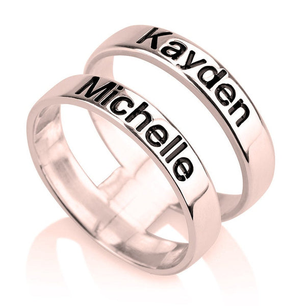 Layered Engraved Name Rings,Mother&#39;s Day Gift,Couples Rings,Birthday gift,Anniversay gift,Valentine gift,HIS & HERS,Couples,Mother Jewelry