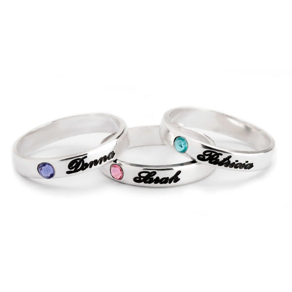 Mother&#39;s Birthstone+names Ring,Family Ring,Sterling Silver,24K Gold,Rose Gold,Mother&#39;s Day Gift,Birthday gift,gift for Mom,