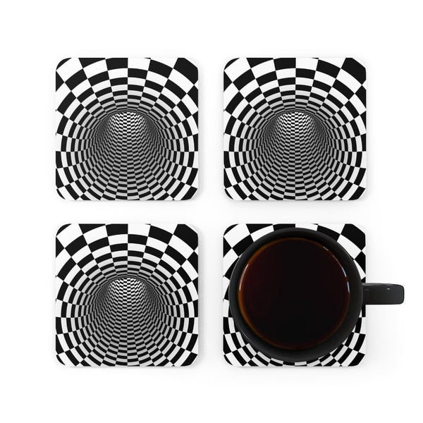 Vortex Coasters 4pc Set,round/square/leather/cork coasters,Mothers Day Gift,Birthday/housewarming/Fathers Day gift,Graduationgifts