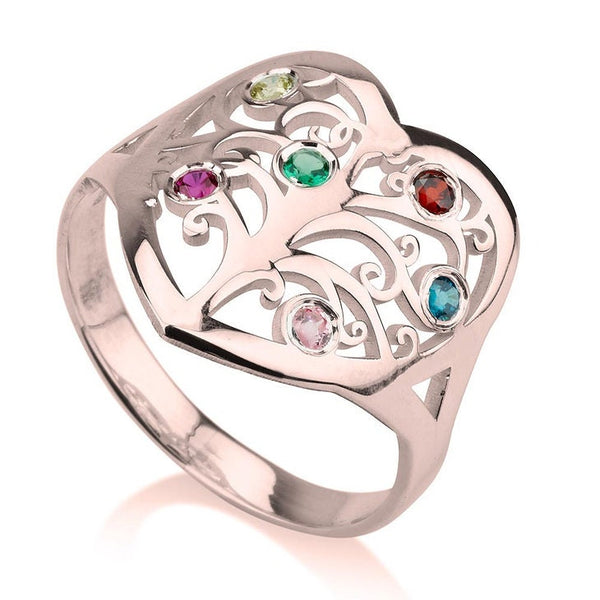 Family Birthstone Ring,Family Ring,Sterling Silver,24K Gold,Rose Gold,Mother&#39;s Day Gift,Birthday gift,gift for Mom/Aunt/Grandmother