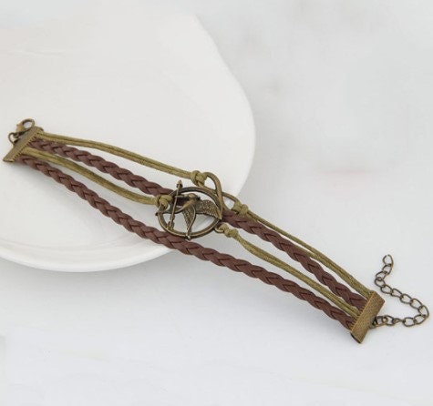 4in1 Hummingbird Unisex Bohemian Style Bronze Infinity Leather Bracelet,Mother&#39;s Day Gift,Birthday gift for Her/Him,Gift for Aunt/Graduation
