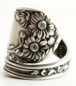 Adjustable Flower Embossed Ring,Mother&#39;s Day Gift,Couples Rings,Birthday gift,Anniversay gift,Graduation gift, Couples ring,Mother Jewelry