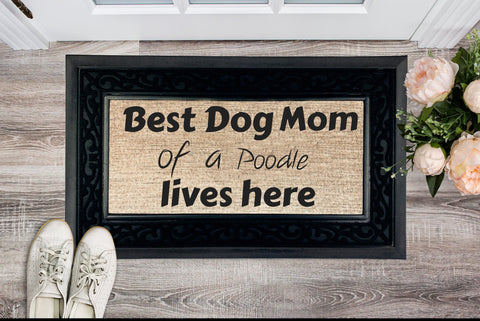 Best Poodle Dog Mom Lives Here Heavy Duty Door Mat,Funny BFF/Aunt/Mom Gift,Mother&#39;s Day/Housewarming/Birthday/Christmas/Thanksgiving Gift