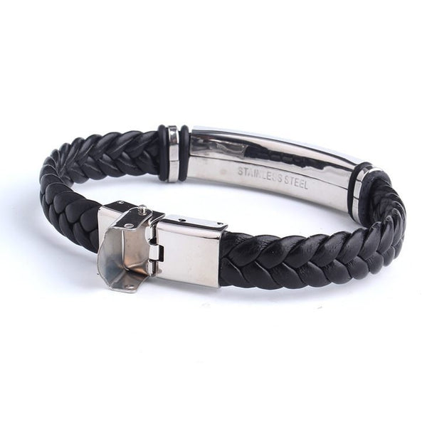 Engraved Name Leather Bracelet,Gifts for Uncle/Father&#39;s Day,Groomsmen Gift,Wedding Gift,Stainless Steel,Valentine/Christmas/Birthday Gift