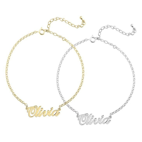 Personalized Name Anklet,925 Silver, 24k Gold,Rose Gold,Mother&#39;s Day Gift,Birthday gifts for Her,Gifts for Mom,Mom Jewelry,Aunt Gifts