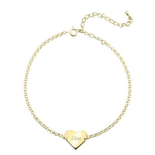 Engraved Heart Anklet,925 Silver, 24k Gold,Rose Gold,Mother&#39;s Day Gift,Birthday gifts for Her,Gifts for Mom,Mom Jewelry,Aunt Gifts