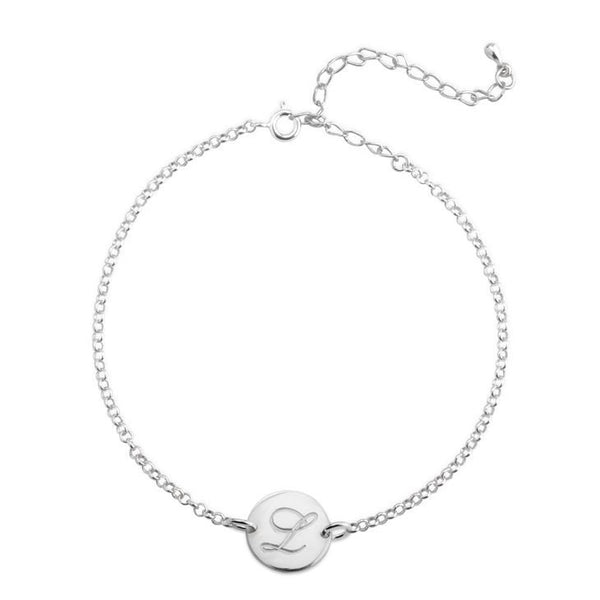 Large Initial Charm Anklet,925 Silver, 24k Gold,Rose Gold,Mother&#39;s Day Gift,Birthday gifts for Her,Gifts for Mom,Mom Jewelry,Aunt Gifts