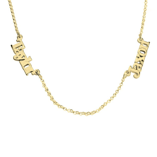 Personalised Engraved 3 Names Pendant Necklace,Family,Sterling Silver,24K Gold,Rose Gold Plated,Valentine,Birthday,Anniversary,Mother&#39;s Gift