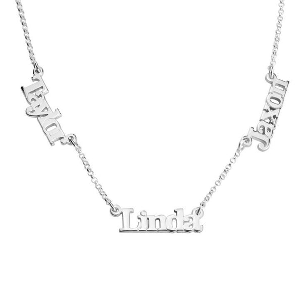 Personalised Engraved 3 Names Pendant Necklace,Family,Sterling Silver,24K Gold,Rose Gold Plated,Valentine,Birthday,Anniversary,Mother&#39;s Gift