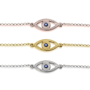 CUt Out Evil Eye Bracelet with Birthstone,Sterling Silver,24K/Rose Gold,Graduation Gift,Mother&#39;s Day Gift,Birthday Gift,Engagement Gift