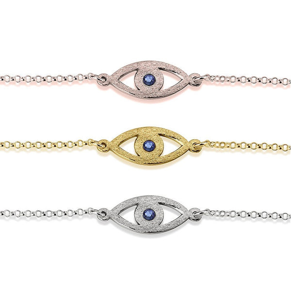 CUt Out Evil Eye Bracelet with Birthstone,Sterling Silver,24K/Rose Gold,Graduation Gift,Mother&#39;s Day Gift,Birthday Gift,Engagement Gift