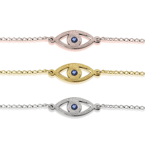CUt Out Evil Eye Bracelet with Birthstone,Sterling Silver,24K/Rose Gold,Graduation Gift,Mother&#39;s Day Gift,Birthday Gift,Engagement Gift